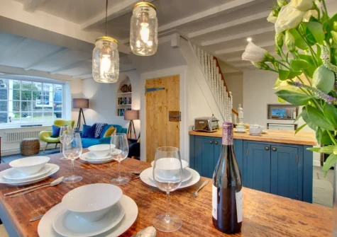 The dining area at Woodbine Cottage, Padstow