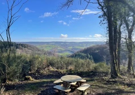 Enjoy use of the shared outdoor spaces when you stay at Woodcutters Cottage at Greatrock Farm, Hennock