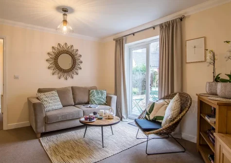 The living area at Woodland Cottage, Bampton