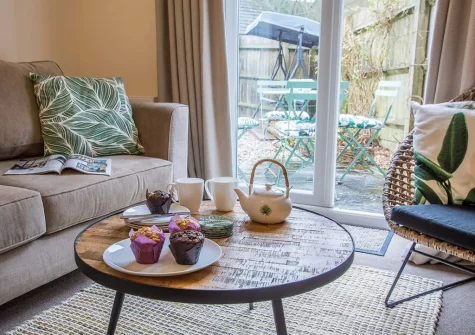 The living area at Woodland Cottage, Bampton