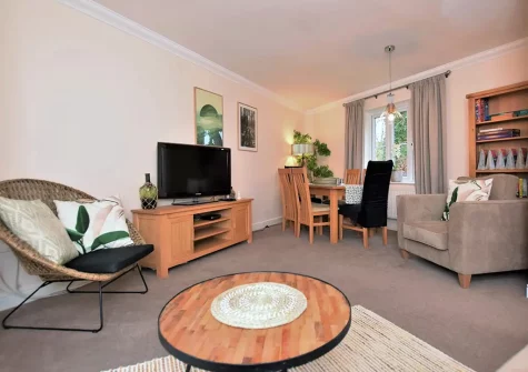 The living area at Woodland Cottage, Bampton