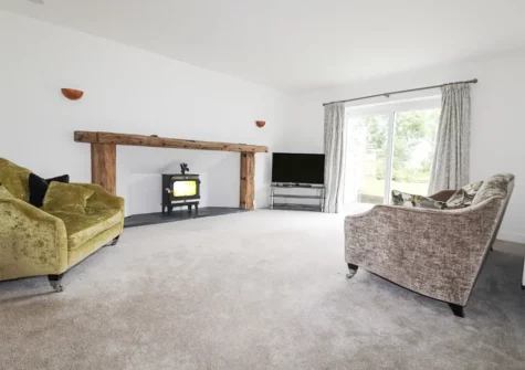 The living room at Woodlands Close, Treator