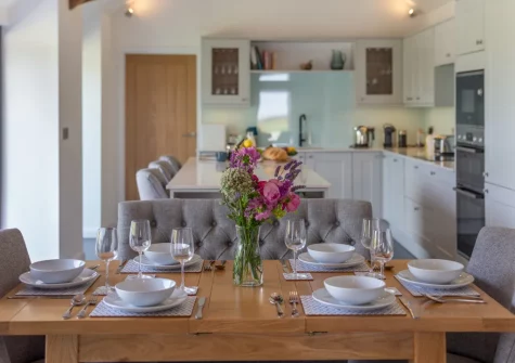 The dining area at Woodside Barn, Hartland
