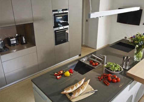 The kitchen at Woodwell, Salcombe