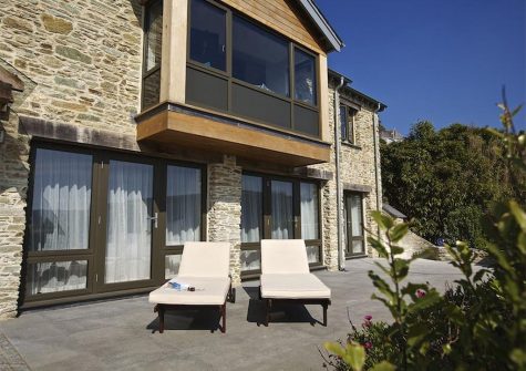 The outdoor patio at Woodwell, Salcombe