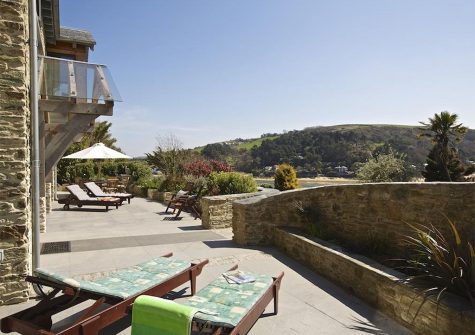 The outdoor patio at Woodwell, Salcombe