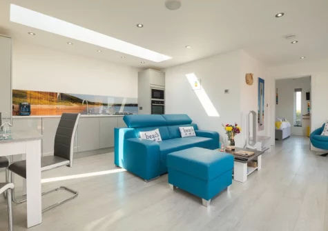 The kitchen, dining & living area at Woolacombe Retreat, Hillview, Mullacott