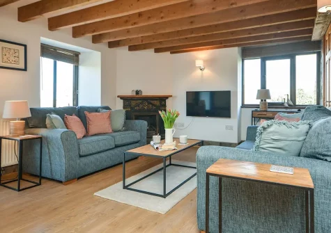 The living room at Woolstone Grenvilles Granary, Box's Shop
