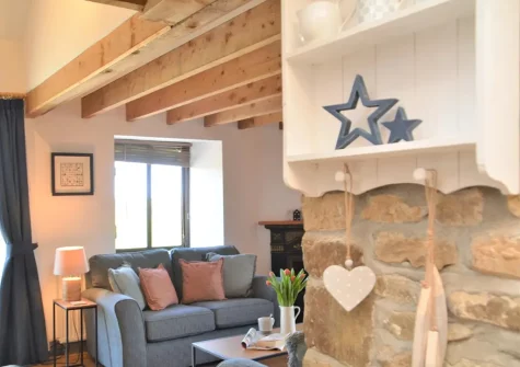 The living room at Woolstone Grenvilles Granary, Box's Shop