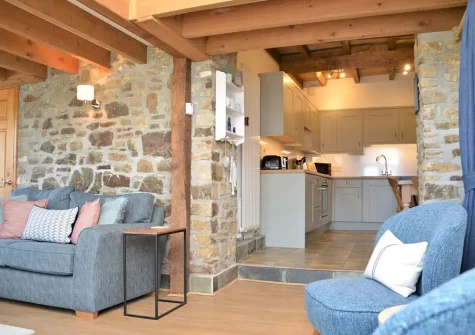 The living room at Woolstone Grenvilles Granary, Box's Shop