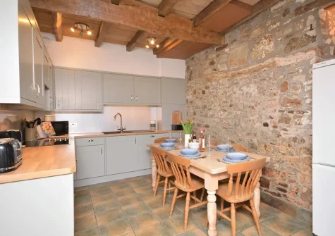 The kitchen & dining area at Woolstone Grenvilles Granary, Box's Shop