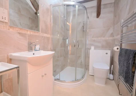 Bedroom #2 en-suite shower room at Woolstone Grenvilles Granary, Box's Shop