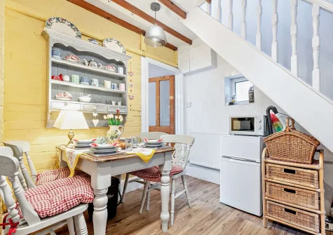 The kitchen & dining area at Wren Cottage, Brixham