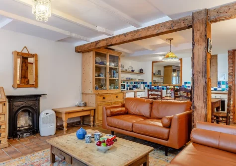 The living area at Wren Cottage, St Ives