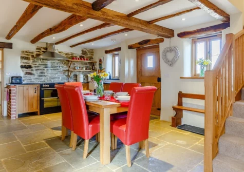 The dining area at Wrens Thatch, Ebberley