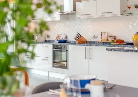 The kitchen at Yardarm Cottage, Fowey