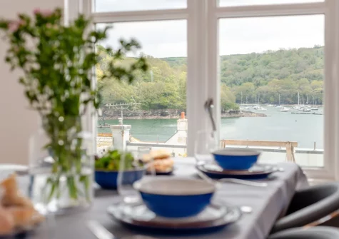 The view from the dining area at Yardarm Cottage, Fowey