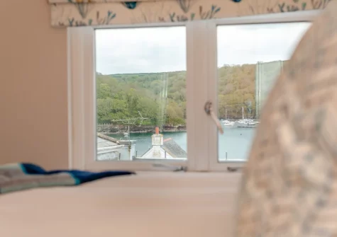 The view from bedroom #1 at Yardarm Cottage, Fowey