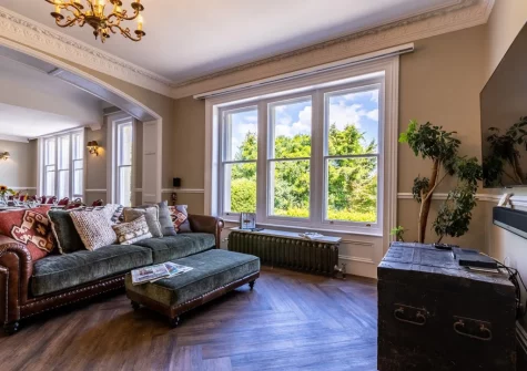 The living area at Yeoldon House, Bideford