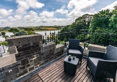 Bedroom #6 balcony & outdoor sitting area at Yeoldon House, Bideford