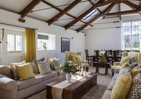 The living & dining area of the entertaining barn at Yetson House, Yetson