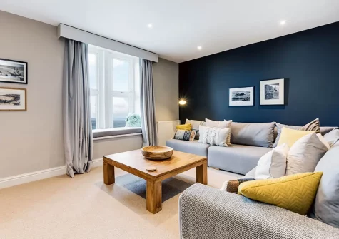The living room at Zareba, St Ives